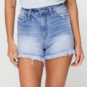 VERVET by Flying Monkey High Waisted Denim Shorts